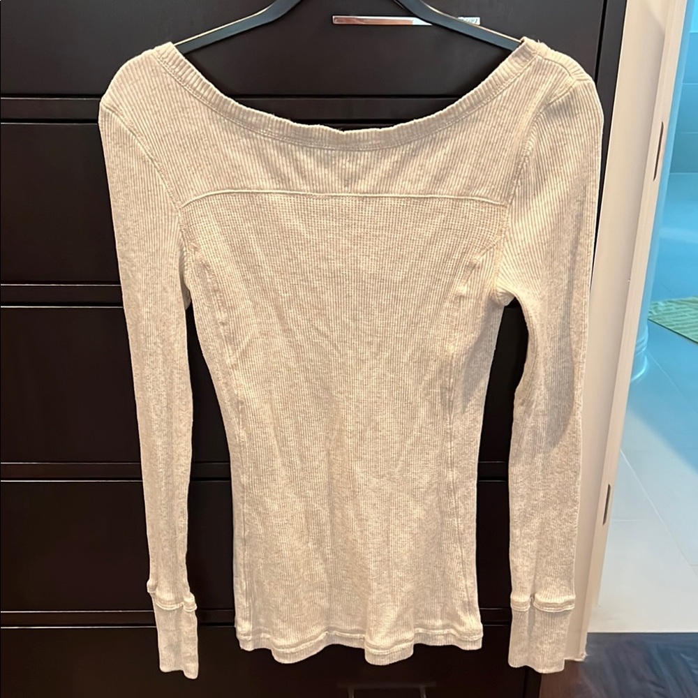 Anthropologie, Saturday Sunday, boat neck long sleeve thermal, oatmeal, small